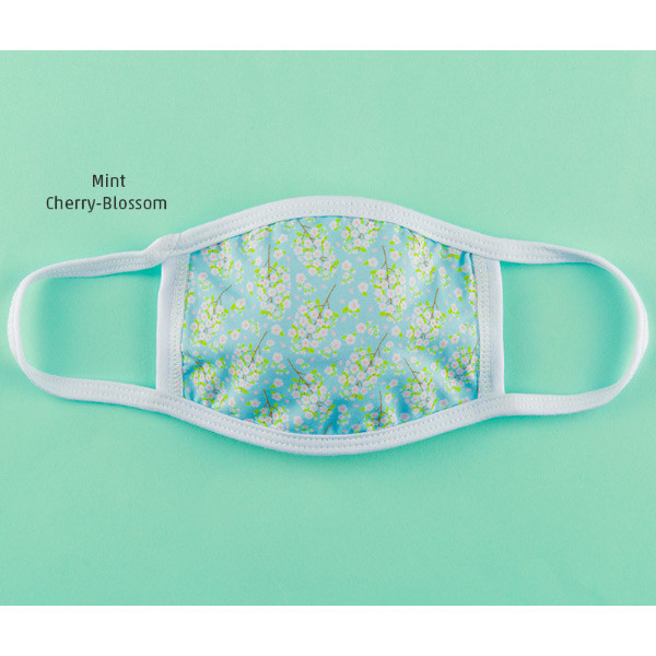 Mint cherry blossom - Pattern cotton face mask