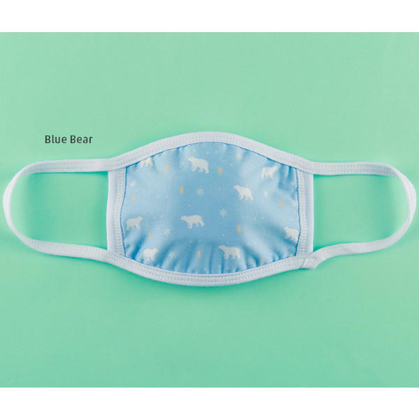 Blue bear - Pattern cotton face mask