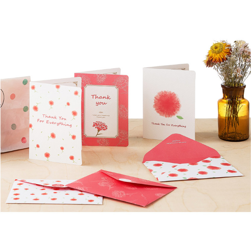 Carnation thank you mini card and envelope