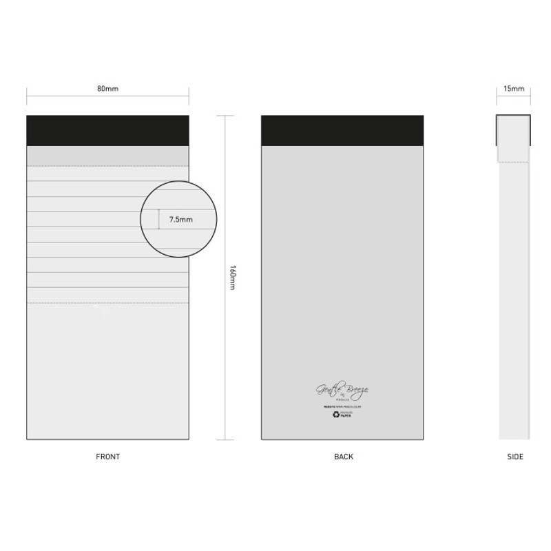 Natural and Pure check list lined notepad Natural and Pure check list lined notepad