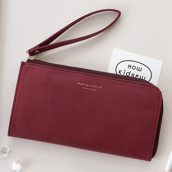 Burgundy - Walking in the air passport organizer wallet