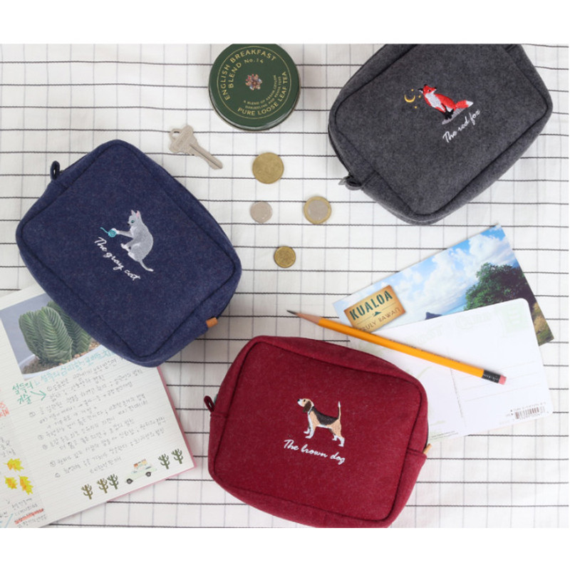 Tailorbird impressive contrast animal felt frame pouch Tailorbird impressive contrast animal felt frame pouch