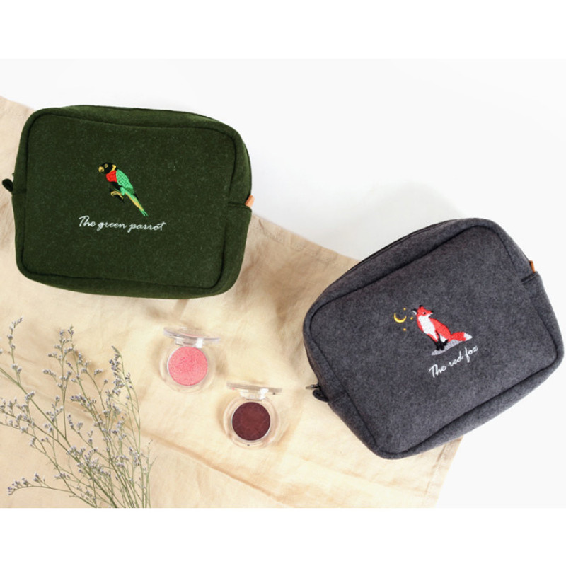 Tailorbird impressive contrast animal felt frame pouch Tailorbird impressive contrast animal felt frame pouch