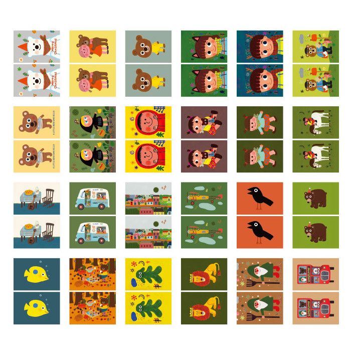 Composition of Village small label sticker set