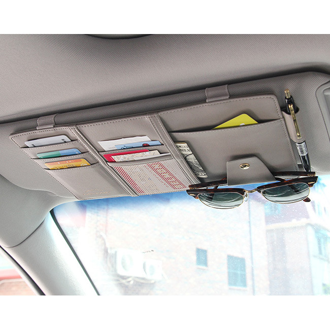 Gray - Wherever you go sun visor organizer