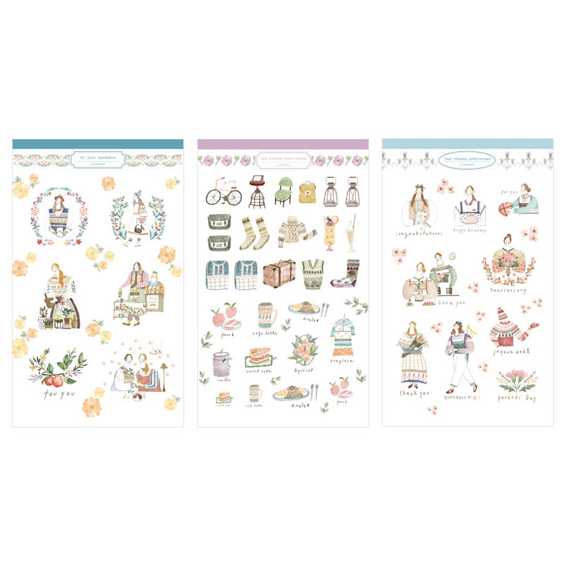 Composition of Mori illustration deco sticker set Composition of Mori illustration deco sticker set
