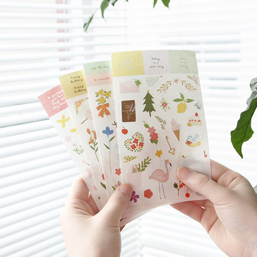 Blossom illustration deco sticker set 