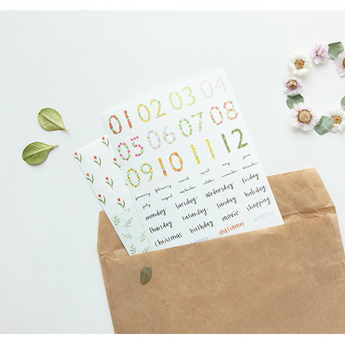 Blossom illustration deco sticker set 