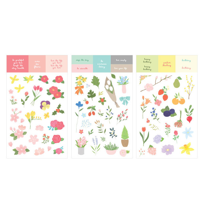 Blossom illustration deco sticker set 