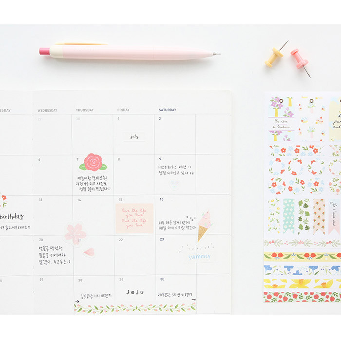 Blossom illustration deco sticker set 