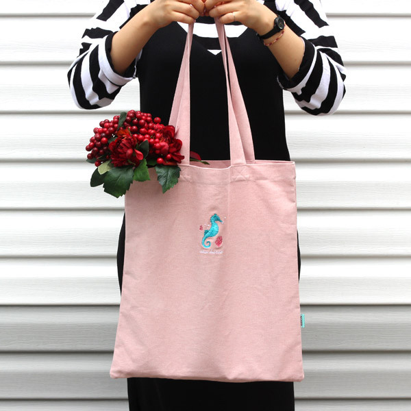 Sea horse - Tailorbird impress contrast pastel eco tote bag