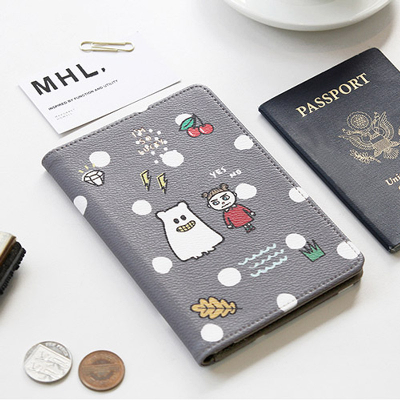 Gray - Ghost pop RFID blocking passport case
