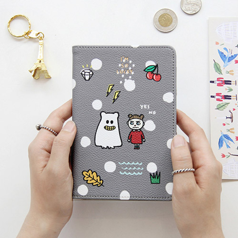 Gray - Ghost pop RFID blocking passport case