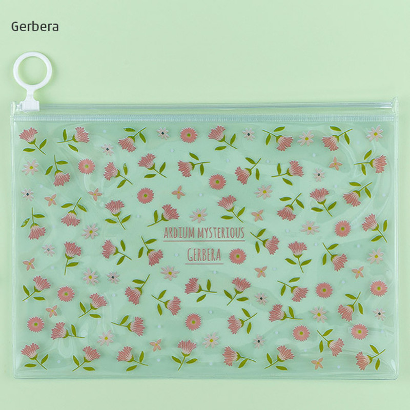 Gerbera - Pattern bling clear zip lock medium pouch  Gerbera - Pattern bling clear zip lock medium pouch