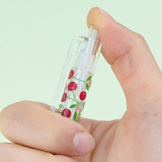 Style flower pattern knock retractable 0.5mm black gel pen