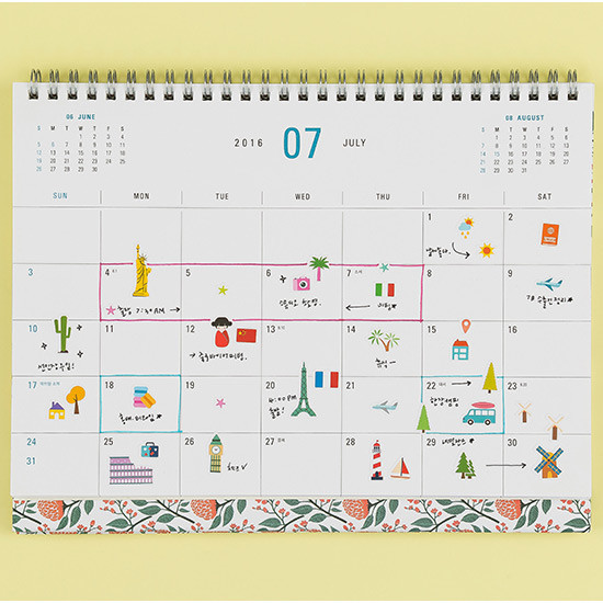 Colorful and unique world landmark deco sticker