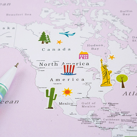 Colorful and unique world landmark deco sticker