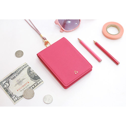 Pink - The Prism slim card wallet with neck strap