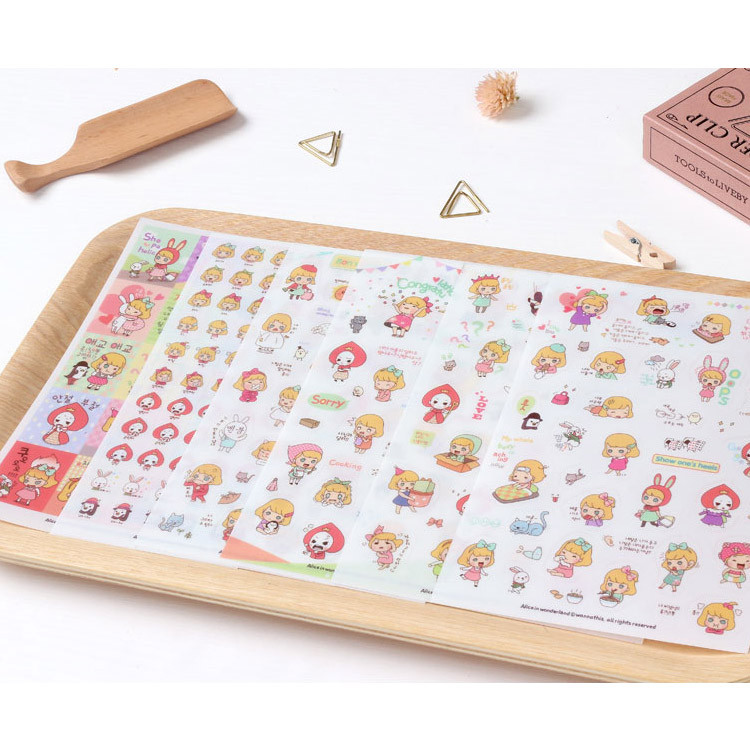 Alice in wonderland deco sticker set