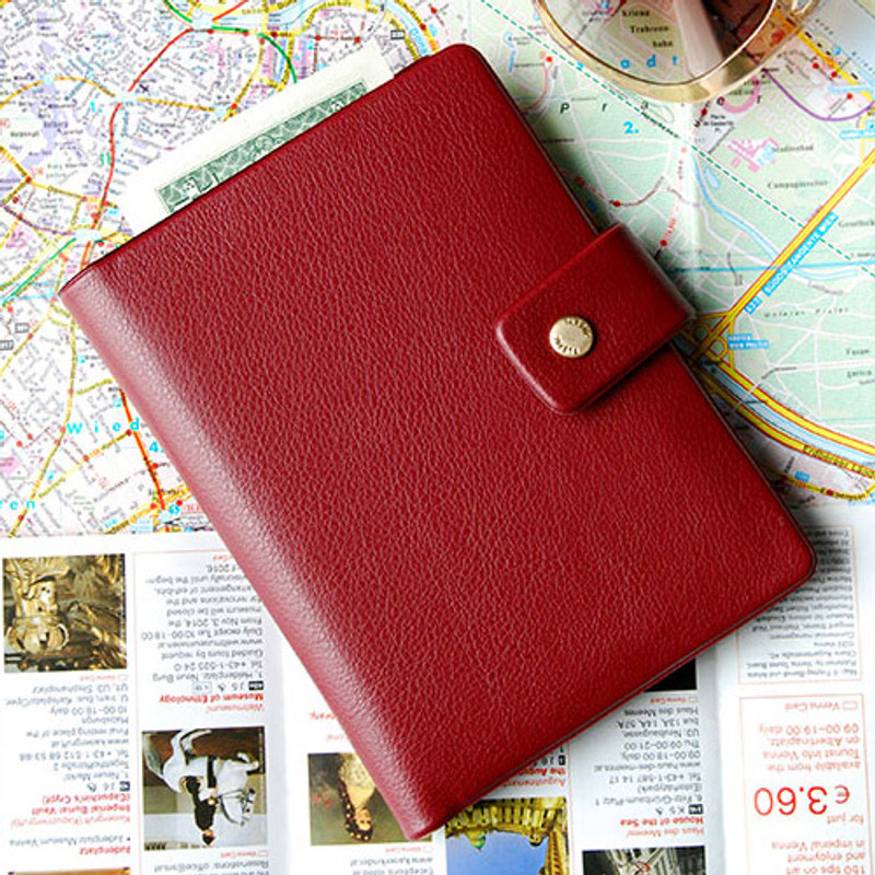 Burgundy - Start of travel RFID blocking passport cover