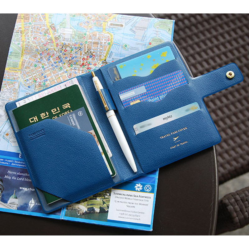 Navy blue - Start of travel RFID blocking passport cover