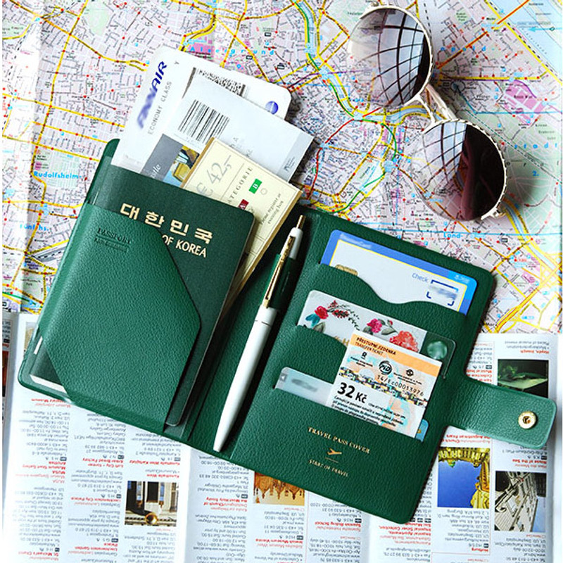 Forest green - Start of travel RFID blocking passport cover