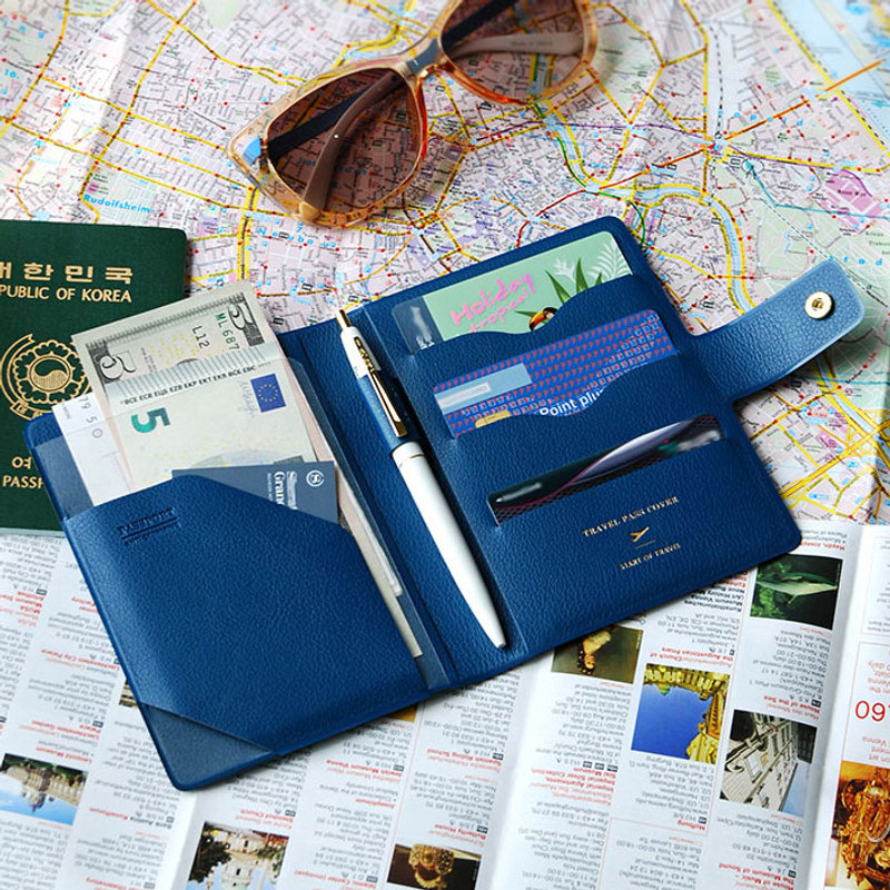 Navy blue - Start of travel RFID blocking passport cover
