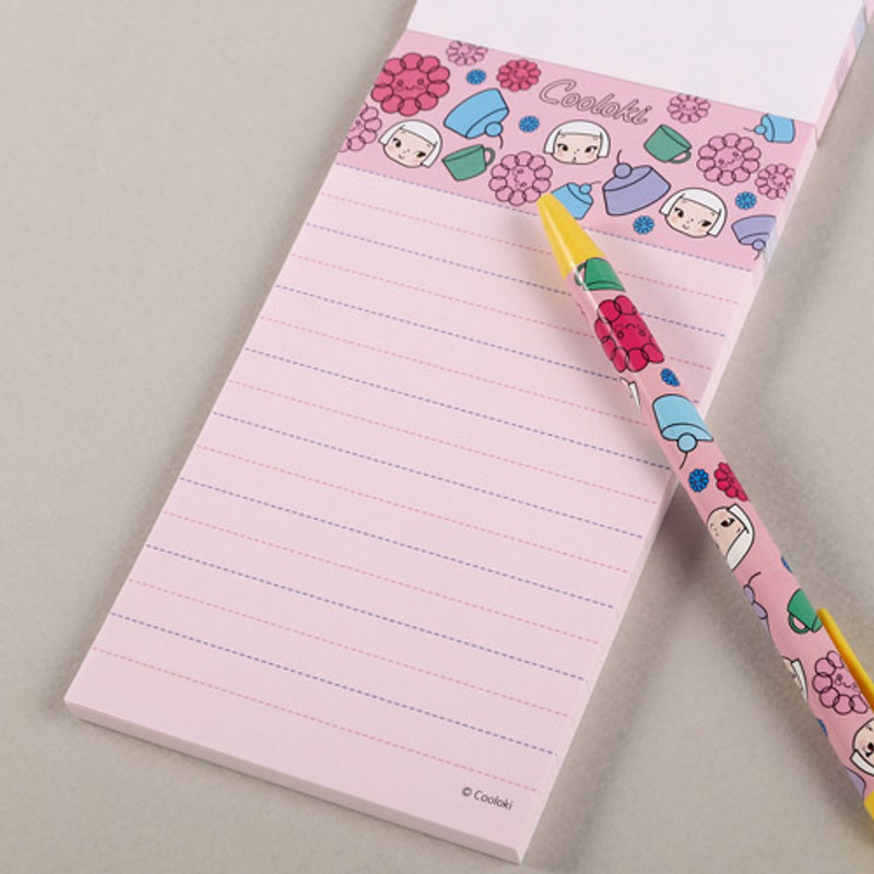 C- Cute character lined memo pad