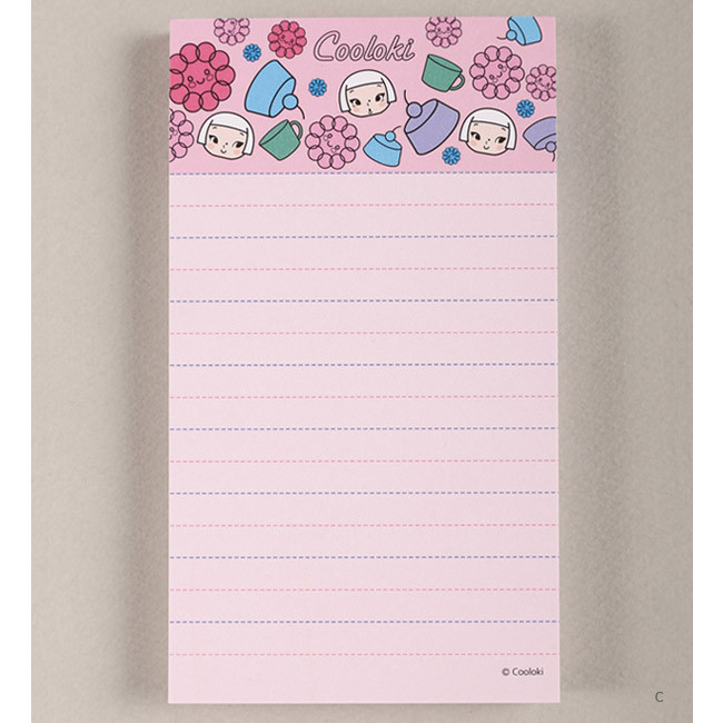 C - Cute character lined memo pad