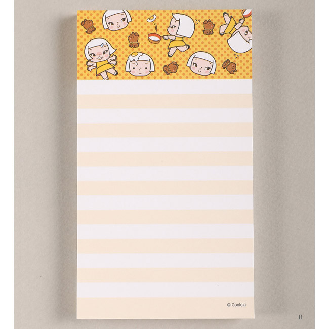 B - Cute character lined memo pad