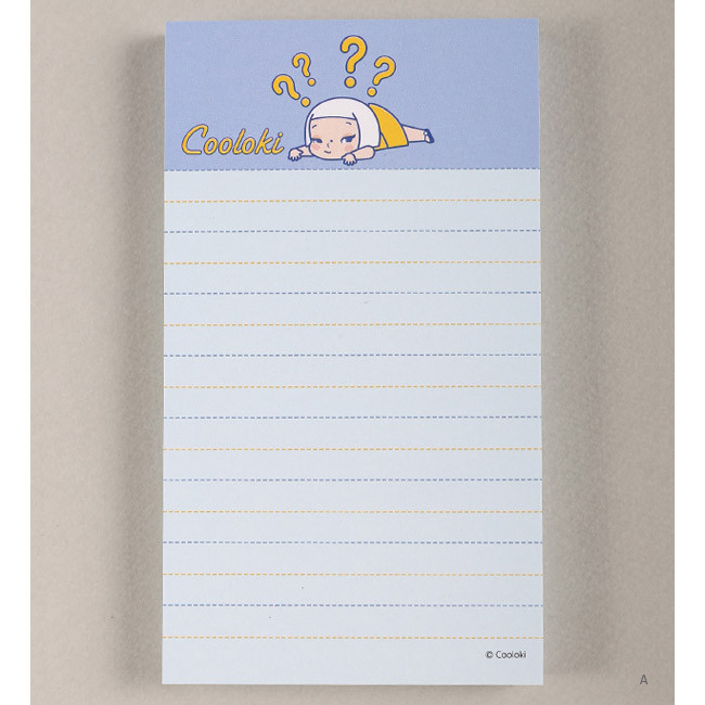 A - Cute character lined memo pad