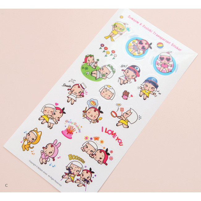 C - Sweet somsom transparent deco sticker 