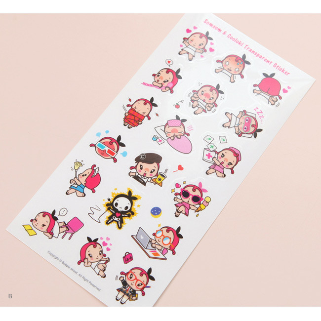 B - Sweet somsom transparent deco sticker 