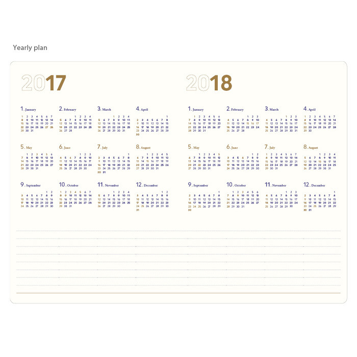 Yearly plan - 2017 Byfulldesign Making memory small dated weekly planner