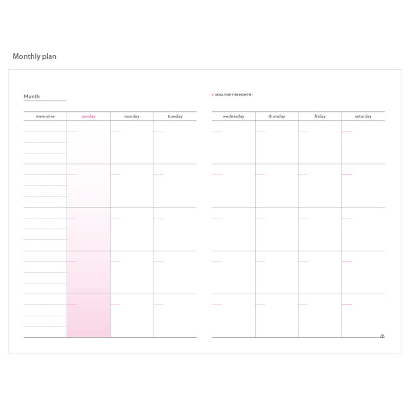 Monthly plan - 2017 Second mansion Midnight summer undated diary scheduler