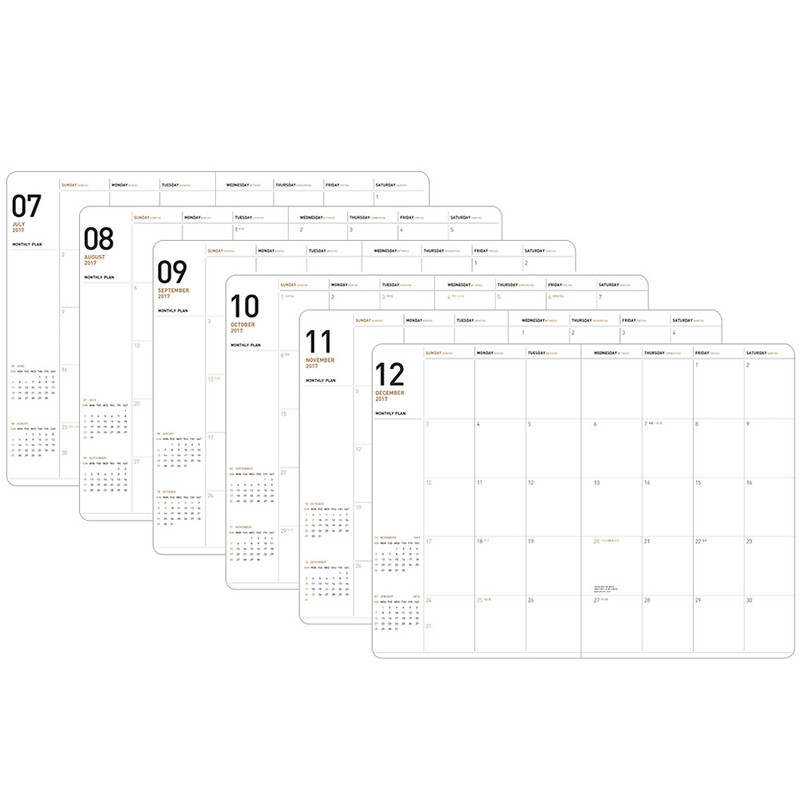 Monthly plan - 2017 Ardium Simple dated small planner