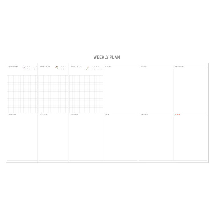 Weekly plan - Growing for a dream undated diary