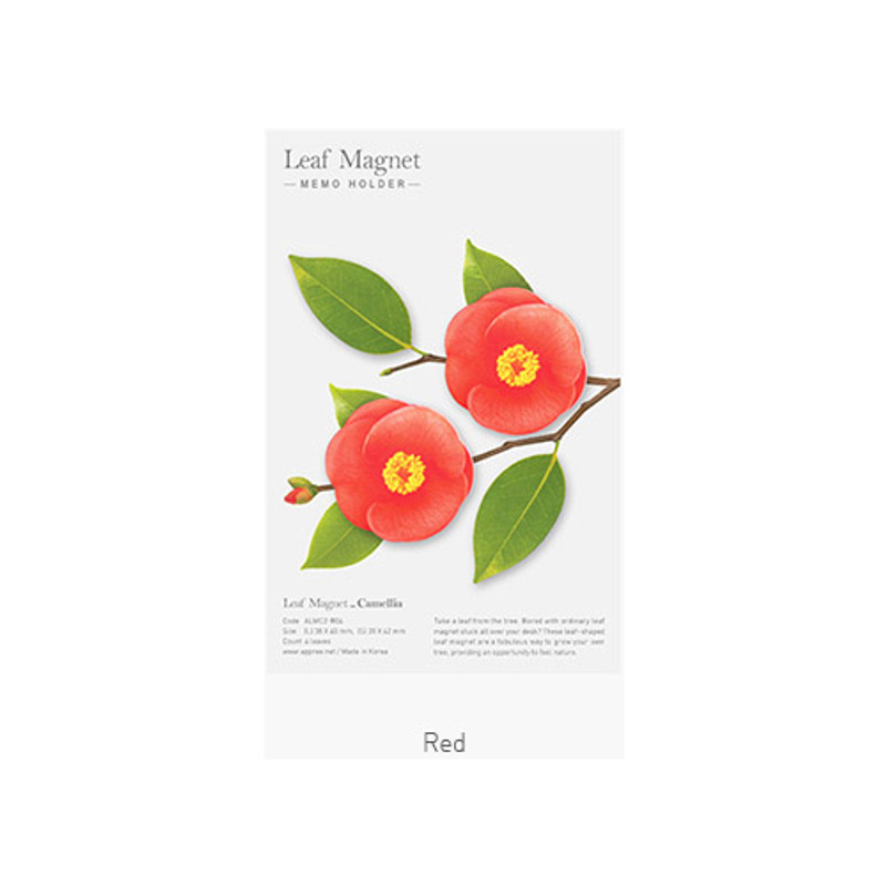 Red - Camellia leaves magnet set Red - Camellia leaves magnet set