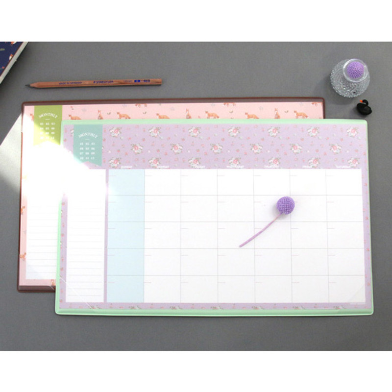 Second mansion undated monthly planner paper with desk mat