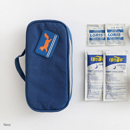 Navy - Brunch brother zip around cute multi pouch 