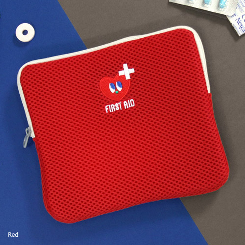 Red - Disco brick first aid air mesh pouch  Red - Disco brick first aid air mesh pouch