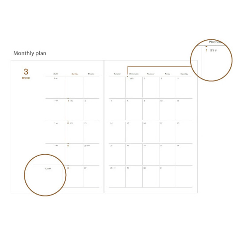 Monthly plan - Record large weekly dated planner Monthly plan - Record large weekly dated planner