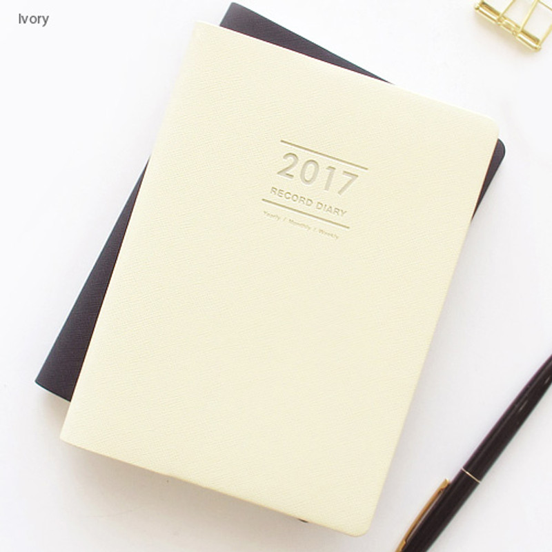 Ivory - Record large weekly dated planner Ivory - Record large weekly dated planner