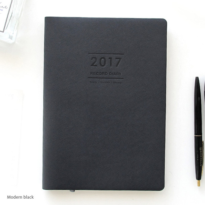 Modern black - Record large weekly dated planner Modern black - Record large weekly dated planner