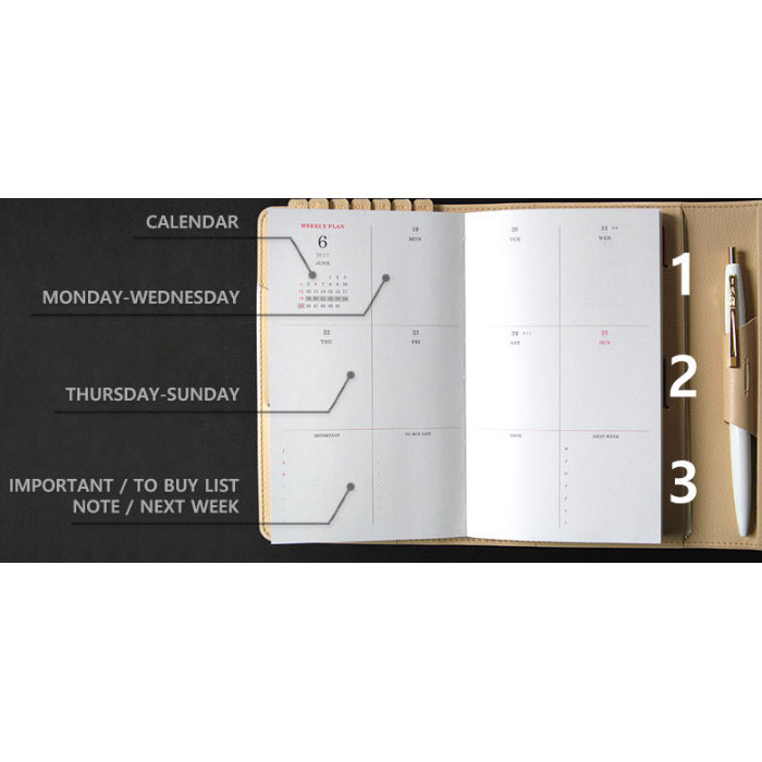 Weekly plan - 2017 Days collector dated diary with wallet