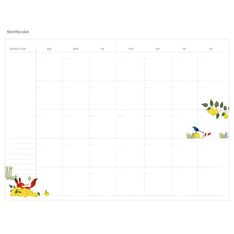 Monthly plan - Indigo Willow story undated monthly scheduler