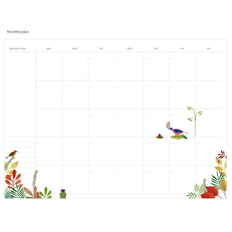 Monthly plan - Indigo Willow story undated monthly scheduler