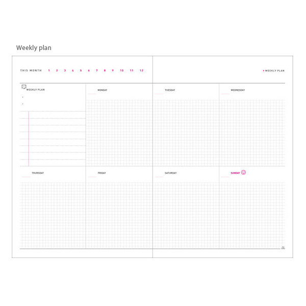 Weekly plan - Spring of life undated diary scheduler