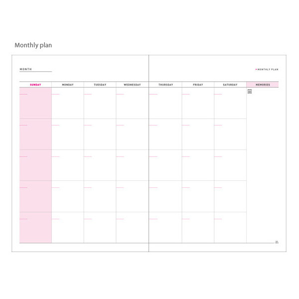 Monthly plan - Spring of life undated diary scheduler