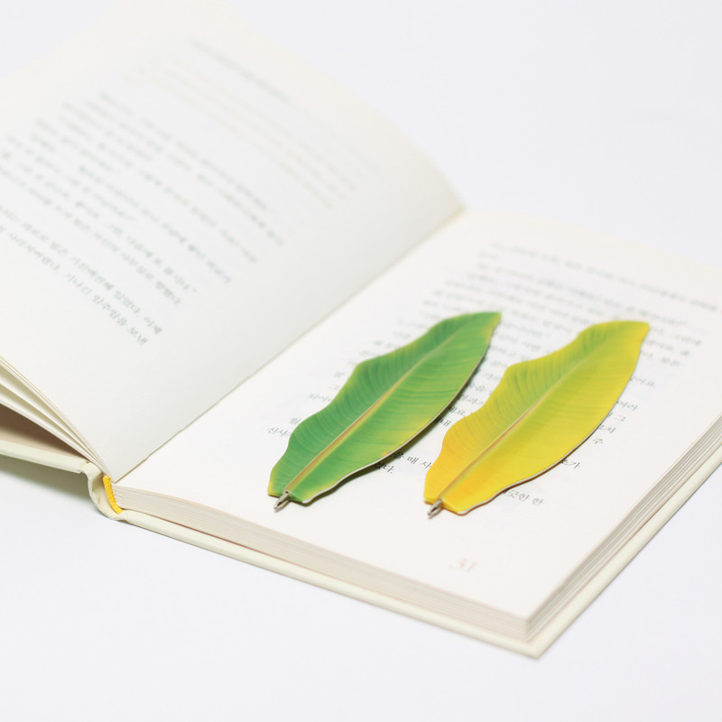 Appree Banana leaf bookmark black ballpoint pen 